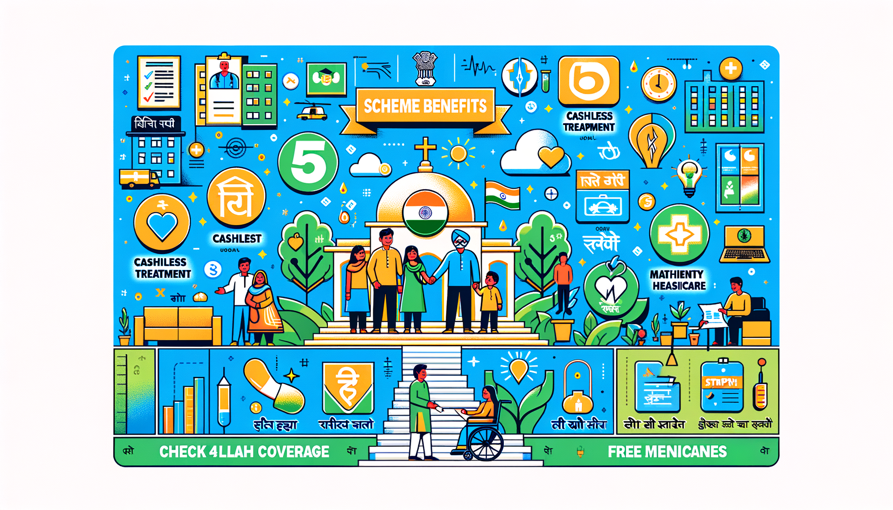 आयुष्मान भारत - ₹5 लाख कवरेज, कैशलेस इलाज, मुफ्त दवाइयां