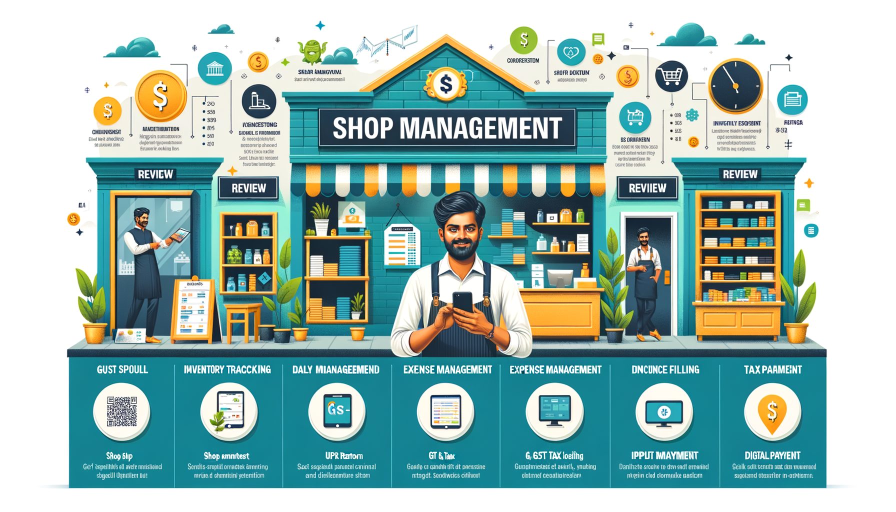 दुकान सहायक - बिलिंग, इन्वेंटरी, GST, UPI
