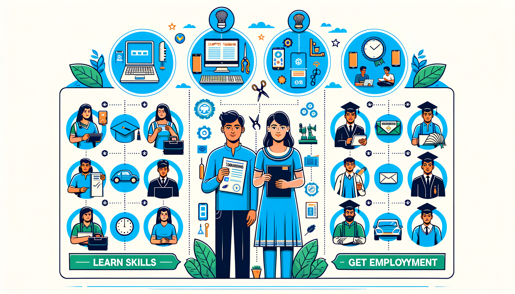 सीखो कमाओ - स्किल डेवलपमेंट इन्फोग्राफिक